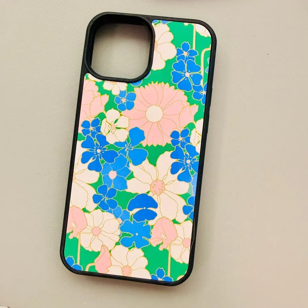 IPHONE 13 MINI BLUE RETRO FLORAL PATTERN